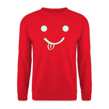 Smileface - Unisex Pullover - Rot - Vorne - Alina (178cm) & Michal (187cm)