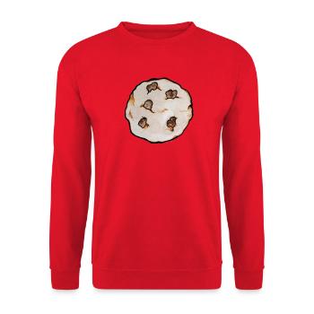 Charmantes Chip-Keks-Muster - Unisex Pullover - Rot - Vorne - Alina (178cm) & Michal (187cm)