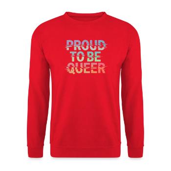 Proud To Be Queer LGBTQ Stolz Und Pride - Unisex Pullover - Rot - Vorne - Alina (178cm) & Michal (187cm)