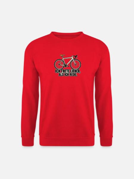 Ich trete lieber, als ich rede – Fahrrad - Unisex Pullover - Rot