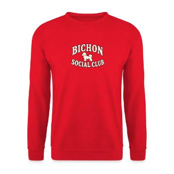 Bichon Social Club - Unisex Pullover - Rot - Vorne - Alina (178cm) & Michal (187cm)