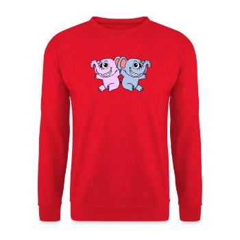 Mädchen Junge Zwillinge - Unisex Pullover - Rot - Vorne - Alina (178cm) & Michal (187cm)
