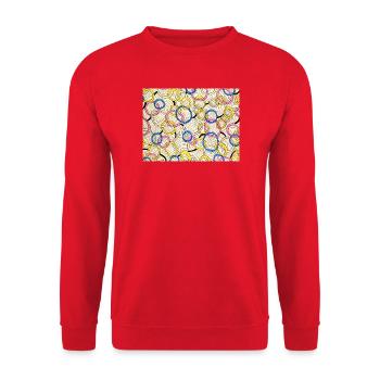 Verschlungener Farbkreis - Unisex Pullover - Rot - Vorne - Alina (178cm) & Michal (187cm)