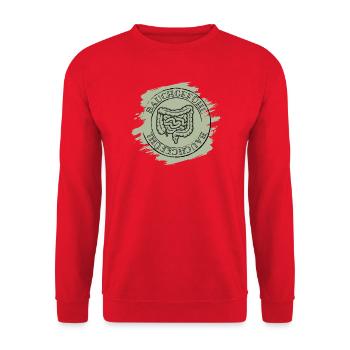 Bauchgefühl - Unisex Pullover - Rot - Vorne - Alina (178cm) & Michal (187cm)