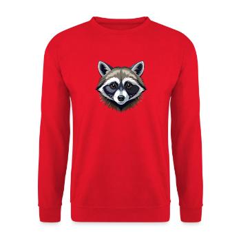 Waschbärkopf - Unisex Pullover - Rot - Vorne - Alina (178cm) & Michal (187cm)