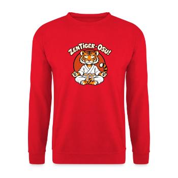 ZenTiger-Osu Taijutsu Cartoon - Unisex Pullover - Rot - Vorne - Alina (178cm) & Michal (187cm)