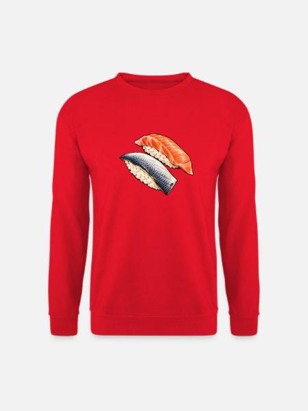 Lachs und Saba Nigiri - Unisex Pullover - Rot