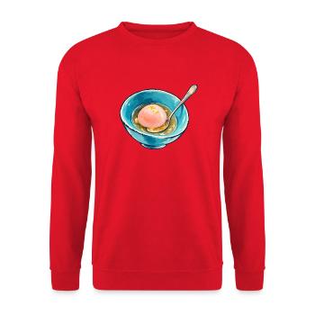 Blaue Aquarell-Eierschale - Unisex Pullover - Rot - Vorne - Alina (178cm) & Michal (187cm)