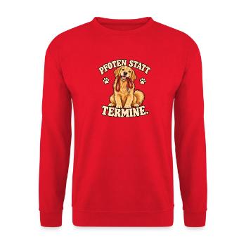 Pfoten statt Termine - Golden Retriever - Unisex Pullover - Rot - Vorne - Alina (178cm) & Michal (187cm)
