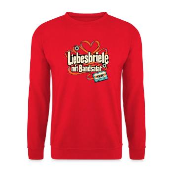 Kassette Mixtape Kassettennostalgie Musikfan - Unisex Pullover - Rot - Vorne - Alina (178cm) & Michal (187cm)