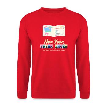 Neujahr Frische Seiten Junk Journal Scrapbooking - Unisex Pullover - Rot - Vorne - Alina (178cm) & Michal (187cm)