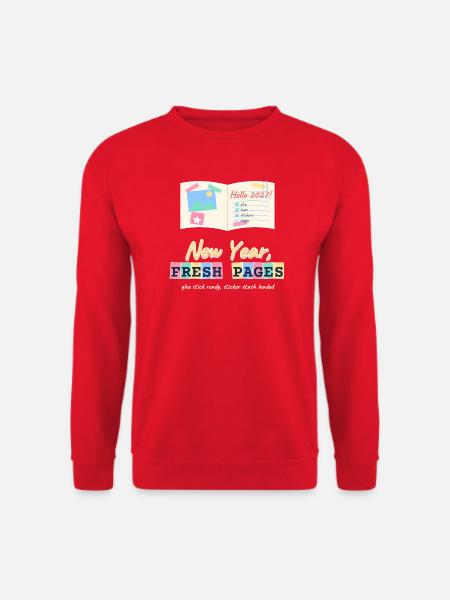 Neujahr Frische Seiten Junk Journal Scrapbooking - Unisex Pullover - Rot