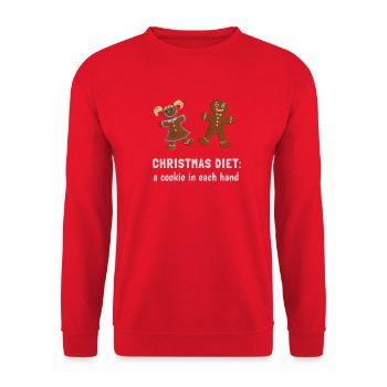 Christmas Diet - Lebkuchen Paar - Unisex Pullover - Rot - Vorne - Alina (178cm) & Michal (187cm)