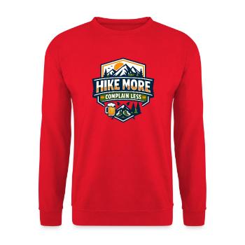 Hike More Complain Less Mountain Tee - Unisex Pullover - Rot - Vorne - Alina (178cm) & Michal (187cm)