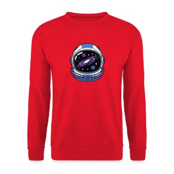 Astronaut Helm Galaxie Visier Weltraum Vektor Shir - Unisex Pullover - Rot - Vorne - Alina (178cm) & Michal (187cm)