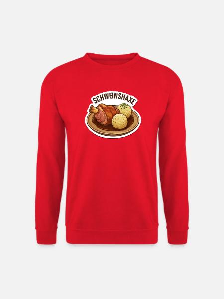 Schweinshaxe Plate Sticker Optik  - Unisex Pullover - Rot