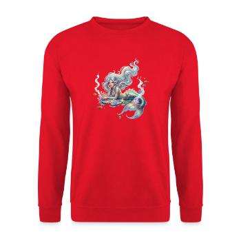 Ozeanische Kuchen-Meerjungfrau - Unisex Pullover - Rot - Vorne - Alina (178cm) & Michal (187cm)