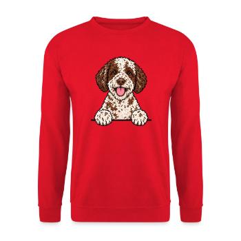 Lagotto Romagnolo - Unisex Pullover - Rot - Vorne - Alina (178cm) & Michal (187cm)