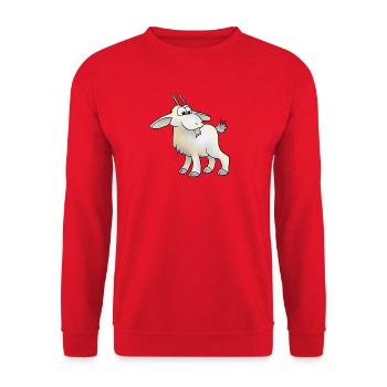Ziege - Unisex Pullover - Rot - Vorne - Alina (178cm) & Michal (187cm)