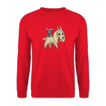 Ziege_und_Hase - Unisex Pullover - Rot - Vorne - Alina (178cm) & Michal (187cm)