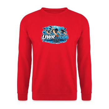 UWR Team Wasserrugby Logo - Unisex Pullover - Rot - Vorne - Alina (178cm) & Michal (187cm)