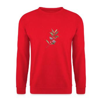 Olivenzweig Aquarell - Unisex Pullover - Rot - Vorne - Alina (178cm) & Michal (187cm)