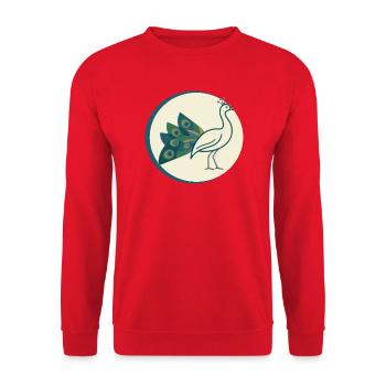 Pfau - Unisex Pullover - Rot - Vorne - Alina (178cm) & Michal (187cm)