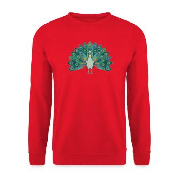 Pfau - Unisex Pullover - Rot - Vorne - Alina (178cm) & Michal (187cm)