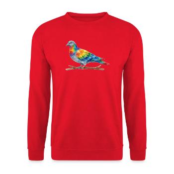 Regenbogenvogel - Unisex Pullover - Rot - Vorne - Alina (178cm) & Michal (187cm)