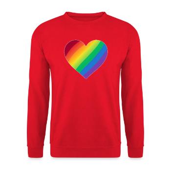 Gradient Rainbow Heart - Unisex Pullover - Rot - Vorne - Alina (178cm) & Michal (187cm)