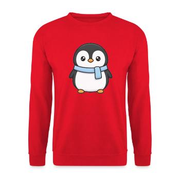 Pinguin - Unisex Pullover - Rot - Vorne - Alina (178cm) & Michal (187cm)