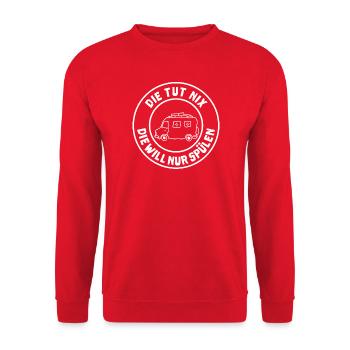 die tut nix womo - Unisex Pullover - Rot - Vorne - Alina (178cm) & Michal (187cm)