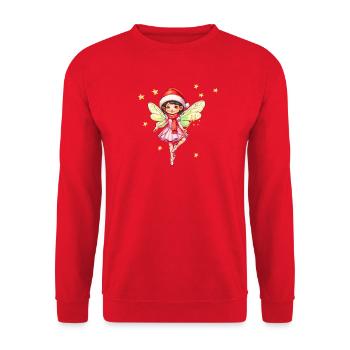 Glueckszauberfee im Weihnachtszauber - Unisex Pullover - Rot - Vorne - Alina (178cm) & Michal (187cm)