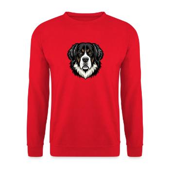 Bernhardiner Hundekopf - Unisex Pullover - Rot - Vorne - Alina (178cm) & Michal (187cm)