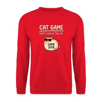 Katzen Spiel Nicht Gucken - Unisex Pullover - Rot - Vorne - Alina (178cm) & Michal (187cm)