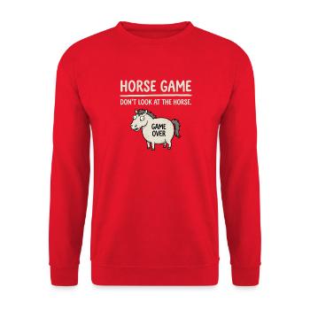 Pferde Spiel Nicht Gucken - Unisex Pullover - Rot - Vorne - Alina (178cm) & Michal (187cm)