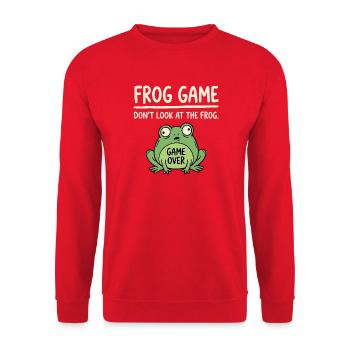 Frosch Spiel Nicht Gucken - Unisex Pullover - Rot - Vorne - Alina (178cm) & Michal (187cm)