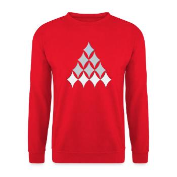 Diamanten Baum Muster - Unisex Pullover - Rot - Vorne - Alina (178cm) & Michal (187cm)