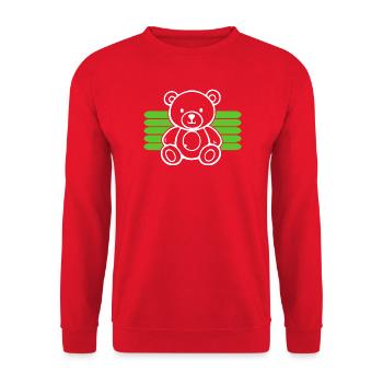 Baby Spielzeug Teddybär Stofftier lustige Sprüche - Unisex Pullover - Rot - Vorne - Alina (178cm) & Michal (187cm)