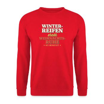 Winterreifen statt Weihnachtsruhe - Kfz - Unisex Pullover - Rot - Vorne - Alina (178cm) & Michal (187cm)
