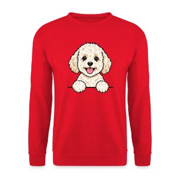 Maltipoo - Unisex Pullover - Rot - Vorne - Alina (178cm) & Michal (187cm)