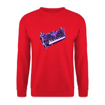 Cosmic Core Synth - Unisex Pullover - Rot - Vorne - Alina (178cm) & Michal (187cm)