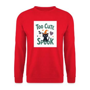 Zu süß, um Katze zu erschrecken Halloween - Unisex Pullover - Rot - Vorne - Alina (178cm) & Michal (187cm)