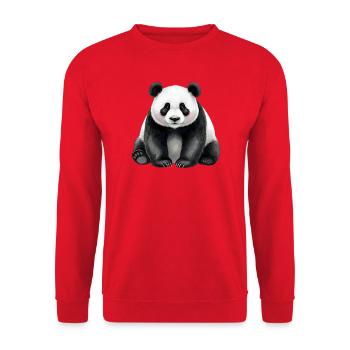  Süßer Panda Aquarell Pandabär Geschenk Christmas - Unisex Pullover - Rot - Vorne - Alina (178cm) & Michal (187cm)