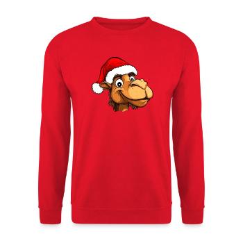 Kamele Christmas - Unisex Pullover - Rot - Vorne - Alina (178cm) & Michal (187cm)