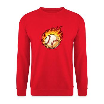 Flaming BaseBall - Unisex Pullover - Rot - Vorne - Alina (178cm) & Michal (187cm)