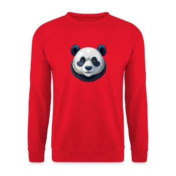 Pandakopf - Unisex Pullover - Rot - Vorne - Alina (178cm) & Michal (187cm)