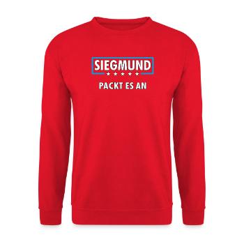 SIEGMUND - Unisex Pullover - Rot - Vorne - Alina (178cm) & Michal (187cm)