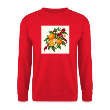 Weihnachtsorangen blühen und Band - Unisex Pullover - Rot - Vorne - Alina (178cm) & Michal (187cm)