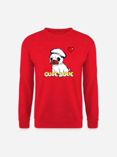 Süßer Liebes-Mops - Unisex Pullover - Rot
